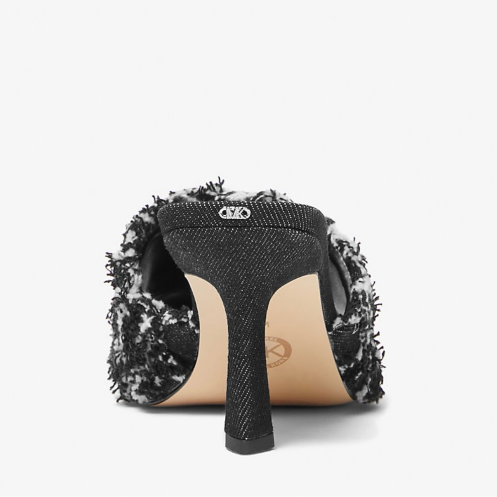 Michael Michael Kors Tessa Frayed Black Denim Mule Size 9.5 - Picture 7 of 7